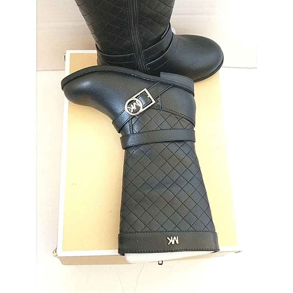 New! MICHAEL KORS Toddler Girls Black Quilted Tall Boots Riding Boots Size 7